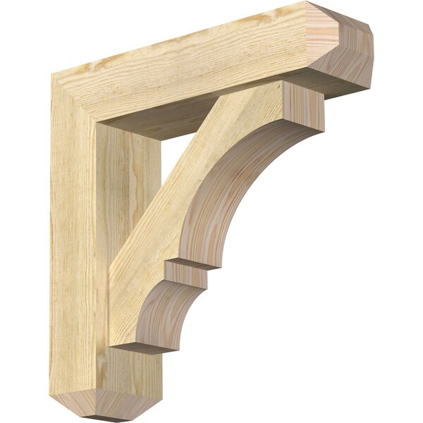 Ekena Millwork Balboa Craftsman Rough Sawn Bracket w/ Offset Brace, Douglas Fir, 6"W x 22"D x 22"H BKT0604X22X22BOA04RDF - main